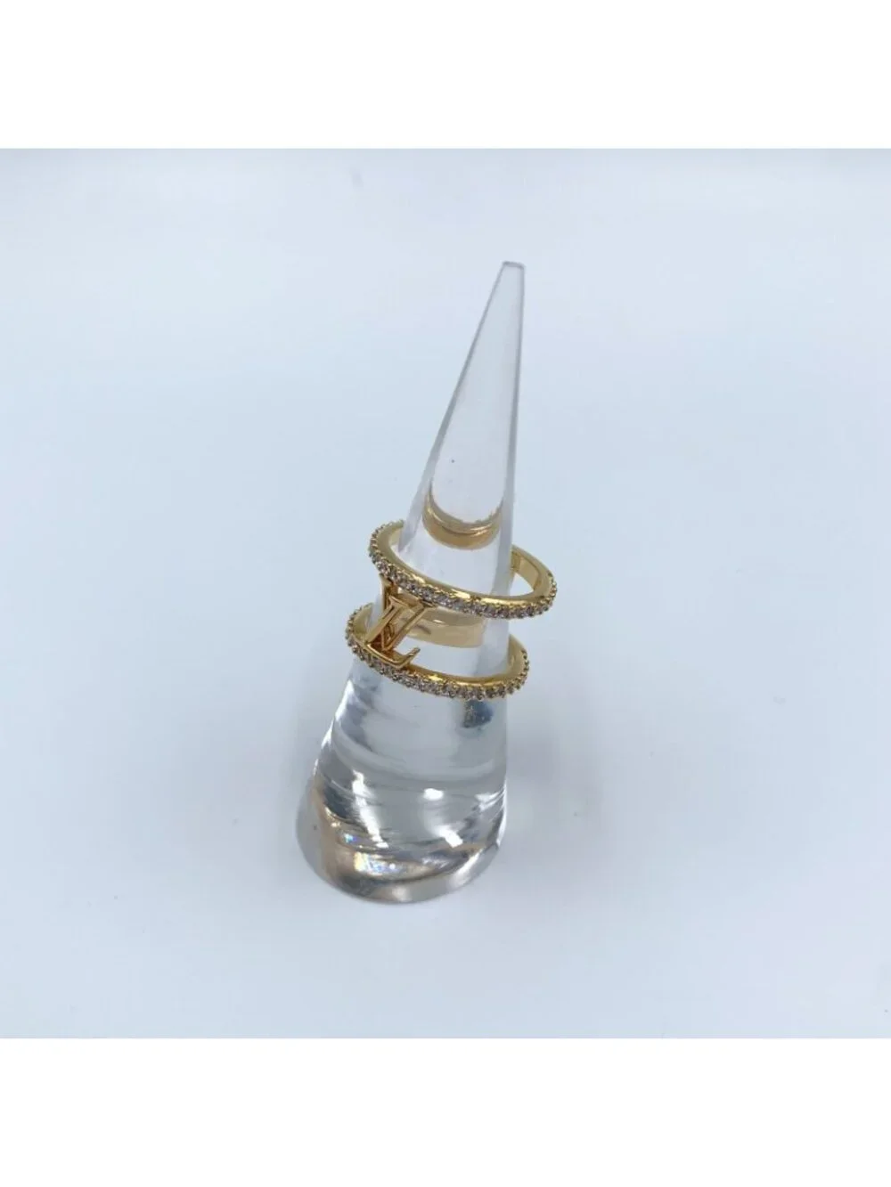 Louis Vuitton LV Iconic Strass Rhinestone Clear Gold Ring